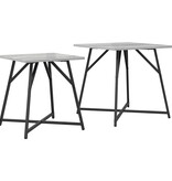 VidaXL Bijzettafelset van 2 st Grey Sonoma Hout en Metaal