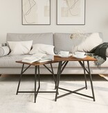 VidaXL Bijzettafel Set van 2 Gerookt Eiken en Metaal