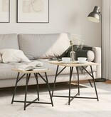 VidaXL Bijzettafel Set van 2 - Sonoma Eiken Hout en Metaal