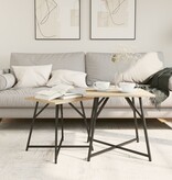 VidaXL Bijzettafel Set van 2 - Sonoma Eiken Hout en Metaal