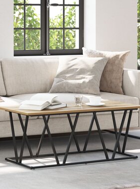VidaXL Salontafel Artisan Eiken 100x50x40 cm Gemaakt van Hout en Metaal