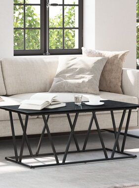 VidaXL Salontafel Zwart Eiken 100x50x40 cm Hout en Metaal