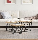 VidaXL Bijzettafels 3 stuks Artisan Eiken Engineered Hout