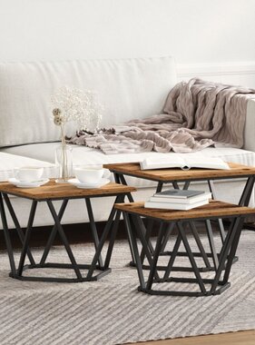 VidaXL Salontafels 3 stks Oude Houten Engineered Hout