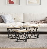 VidaXL Bijzettafels 3 stuks Sonoma Eiken Geengineerd Hout