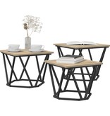 VidaXL Bijzettafels 3 stuks Sonoma Eiken Geengineerd Hout