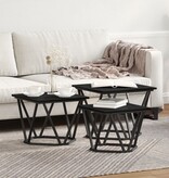 VidaXL Bijzettafels 3 stuks Zwart Eiken Hout