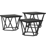 VidaXL Bijzettafels 3 stuks Zwart Eiken Hout