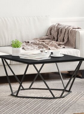 VidaXL Zwart eiken Metaal Middelgroot Strak Salontafel Rechthoekig