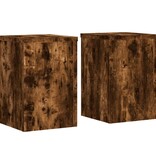 VidaXL Plantenstandaards 2 st 20x20x30 cm bewerkt hout gerookt eiken