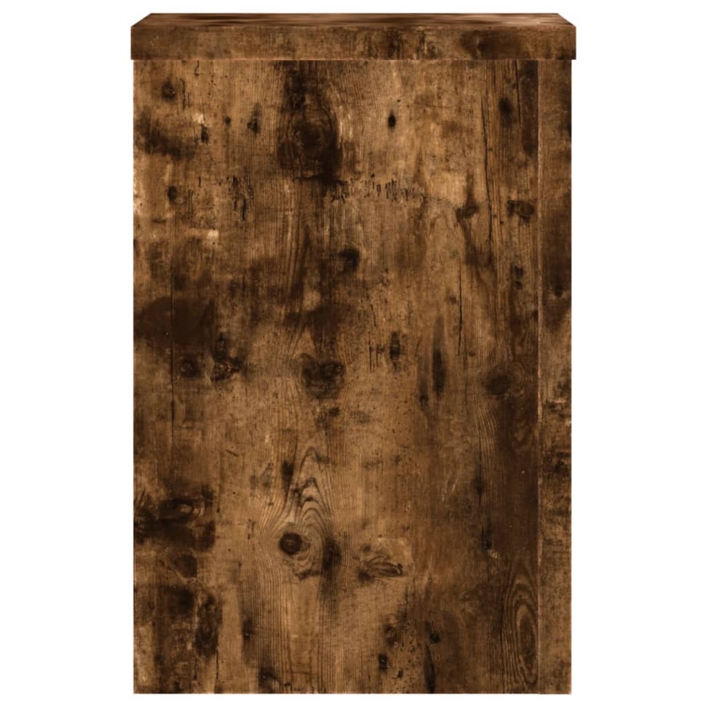 VidaXL Plantenstandaards 2 st 20x20x30 cm bewerkt hout gerookt eiken