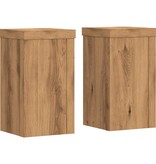 VidaXL Plantenstandaards 2 st 10x10x18 cm hout artisanaal eiken