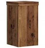VidaXL Plantenstandaards 2 st 10x10x18 cm bewerkt hout oud houtkleurig