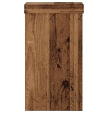VidaXL Plantenstandaards 2 st 10x10x18 cm bewerkt hout oud houtkleurig