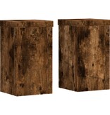 VidaXL Plantenstandaards 2 st 10x10x18 cm bewerkt hout gerookt eiken