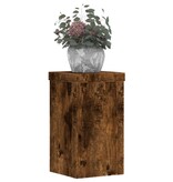 VidaXL Plantenstandaards 2 st 10x10x18 cm bewerkt hout gerookt eiken