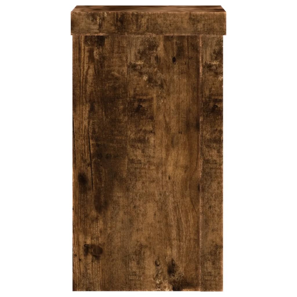 VidaXL Plantenstandaards 2 st 10x10x18 cm bewerkt hout gerookt eiken