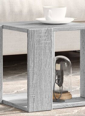 VidaXL Salontafel 32x32x30 cm bewerkt hout grijs sonoma eikenkleurig