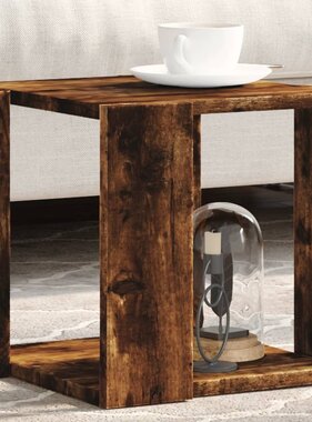 VidaXL Salontafel 32x32x30 cm bewerkt hout gerookt eikenkleurig