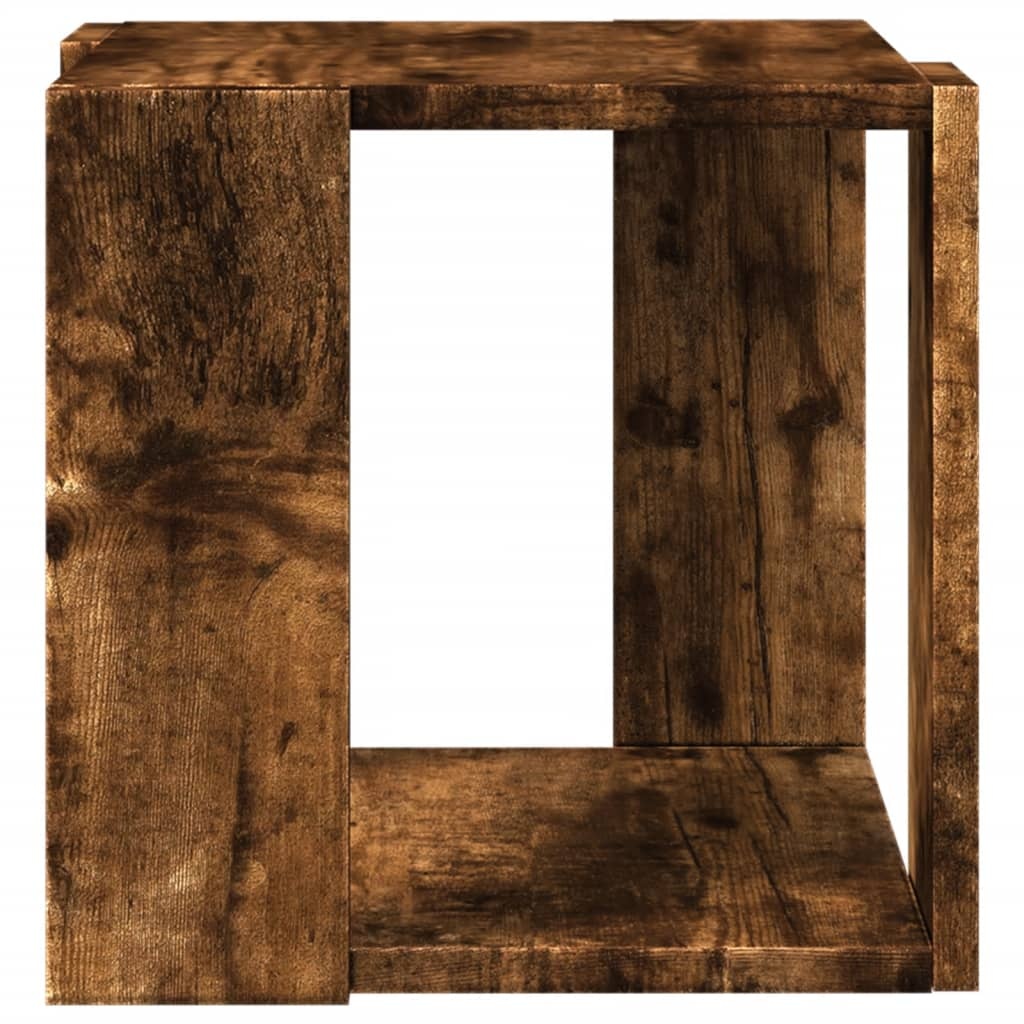 VidaXL Salontafel 32x32x30 cm bewerkt hout gerookt eikenkleurig
