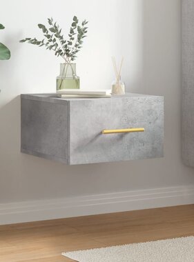VidaXL Nachtkastje wandgemonteerd 35x35x20 cm betongrijs