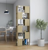 VidaXL Boekenkast/kamerscherm 60x24x186 cm bewerkt hout sonoma eiken