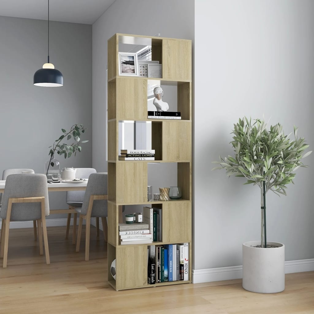 VidaXL Boekenkast/kamerscherm 60x24x186 cm bewerkt hout sonoma eiken