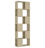 VidaXL Boekenkast/kamerscherm 60x24x186 cm bewerkt hout sonoma eiken