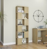 VidaXL Boekenkast/kamerscherm 60x24x186 cm bewerkt hout sonoma eiken