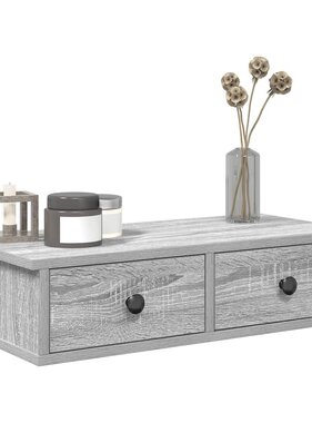 VidaXL Wandschap met lades 60x25x15 cm bewerkt hout grijs sonoma eiken