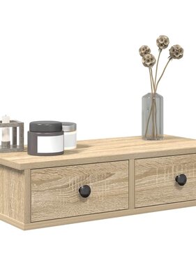 VidaXL Wandschap met lades 60x25x15 cm bewerkt hout sonoma eikenkleur