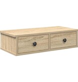 VidaXL Wandschap met lades 60x25x15 cm bewerkt hout sonoma eikenkleur