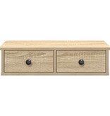 VidaXL Wandschap met lades 60x25x15 cm bewerkt hout sonoma eikenkleur