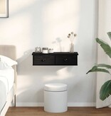 VidaXL Wandschap met lades 60x25x15 cm bewerkt hout zwart