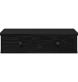 VidaXL Wandschap met lades 60x25x15 cm bewerkt hout zwart