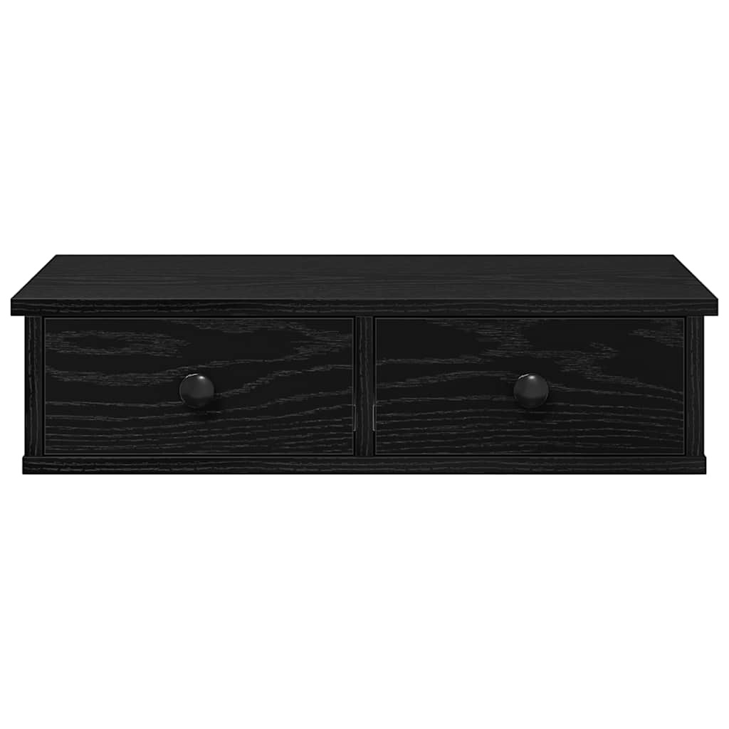 VidaXL Wandschap met lades 60x25x15 cm bewerkt hout zwart