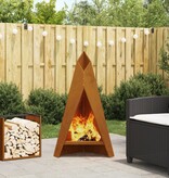VidaXL Vuurkorf Piramide Zwart 58x36x100 cm Staal