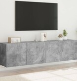 VidaXL Tv-meubels 2 st wandgemonteerd 80x30x41 cm betongrijs