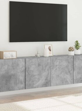 VidaXL Tv-meubels 2 st wandgemonteerd 80x30x41 cm betongrijs