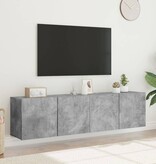 VidaXL Tv-meubels 2 st wandgemonteerd 80x30x41 cm betongrijs