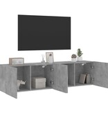 VidaXL Tv-meubels 2 st wandgemonteerd 80x30x41 cm betongrijs