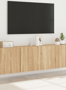 VidaXL Tv-meubels 2 st wandgemonteerd 80x30x41 cm sonoma eikenkleurig