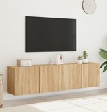 VidaXL Tv-meubels 2 st wandgemonteerd 80x30x41 cm sonoma eikenkleurig