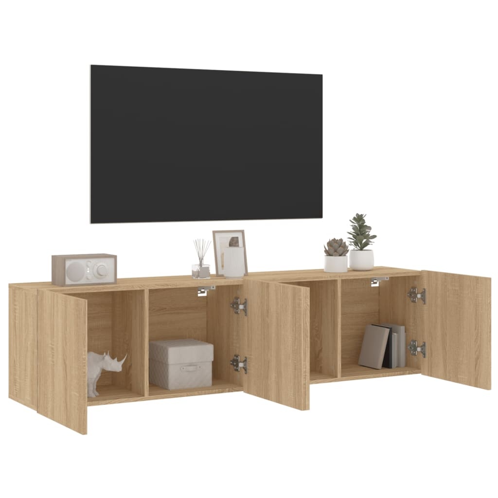 VidaXL Tv-meubels 2 st wandgemonteerd 80x30x41 cm sonoma eikenkleurig