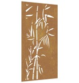 VidaXL Wanddecoratie tuin bamboe-ontwerp 105x55 cm cortenstaal
