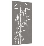 VidaXL Wanddecoratie tuin bamboe-ontwerp 105x55 cm cortenstaal