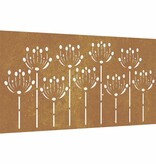 VidaXL Wanddecoratie tuin bloemenontwerp 105x55 cm cortenstaal