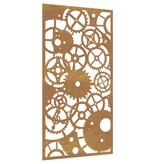 VidaXL Wanddecoratie tuin tandwielontwerp 105x55 cm cortenstaal