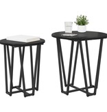 VidaXL Bijzettafel Set van 2 - Zwart Eiken MDF en Metaal