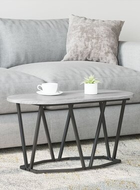 VidaXL Grijze Sonoma Salontafel - 80x40x40.5 cm, Gemaakt van Bewerkt Hout en Metaal